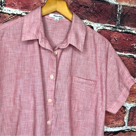 Madewell end on end tie front collared shirt - Picture 3 of 10